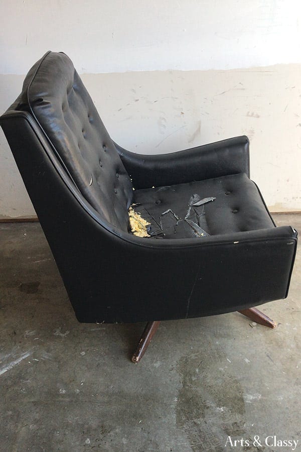 Vintage Leather Rocker Transformation: Before and After Reveal - Before