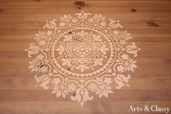 Gratitude Mandala Stenciled Cabinet Makeover #DIYfurniture #furnitureflip #mandala #gratitude