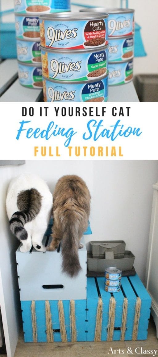 Diy Cat Feeding Station Tutorial Arts And Classy