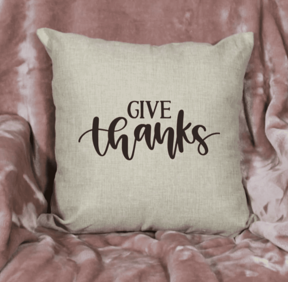 18x18 Give Thanks Throw Pillow Cover