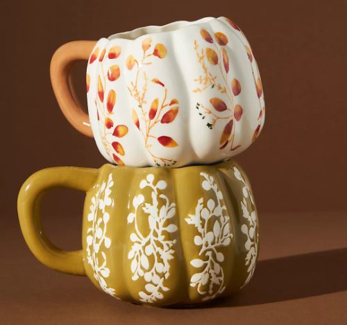 Floral Pumpkin Mugs