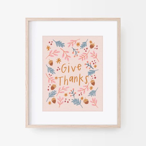 Give Thanks Autumn Art Print