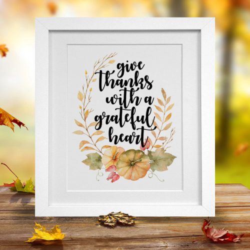 Give Thanks, Printable Wall Art