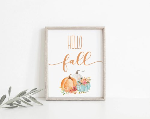 Hello Fall Pumpkin Print