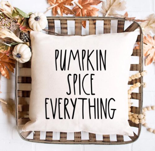Rae Dunn Inspired Pumpkin Spice Everything Pillow Cover, Pumpkin Spice, Fall Pillow Cover, Autumn Pillow, Rae Dunn Inspired