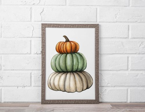 pumpkins stacked fall printpumpkins stacked fall print