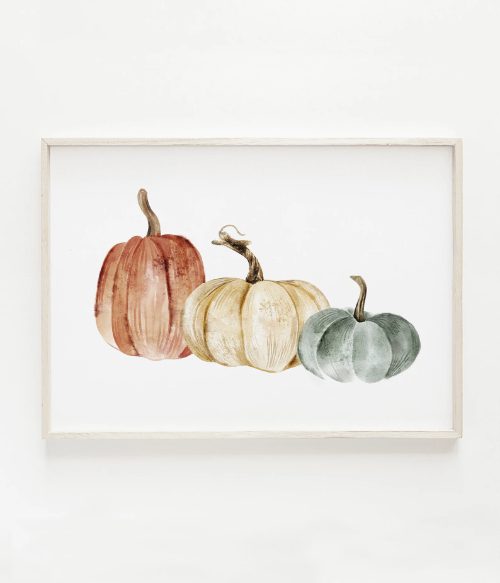 set of 3 pumpkins print