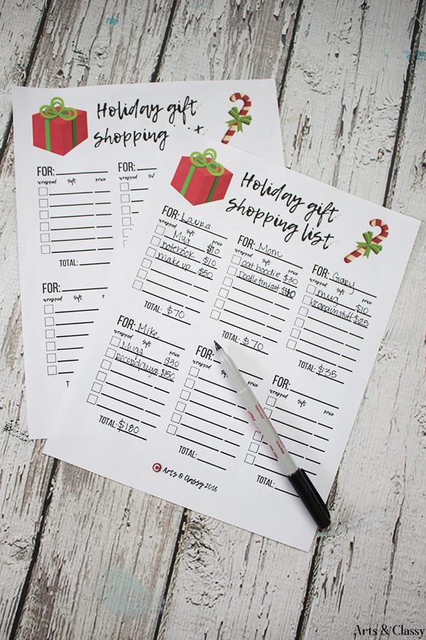 Organize Your Christmas Shopping (Free Printable)