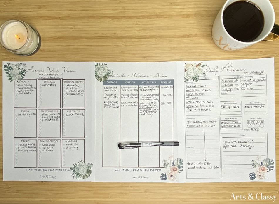 FREE Manifest Planner Goal Setting Printables - Obstacles and Solutions