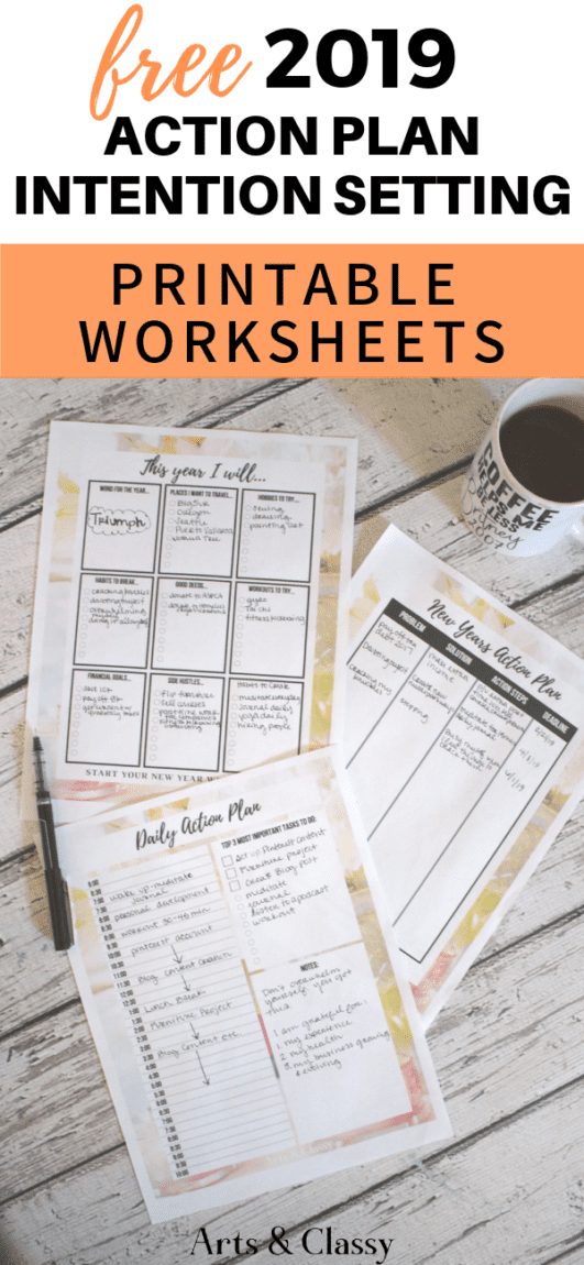 Free 2019 Action Plan + Intention Setting Worksheets