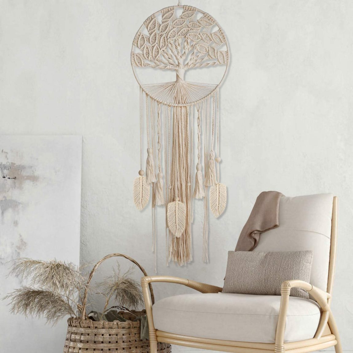 Woven Boho Dream Catchers for Home Bedroom Nursery Wedding Decor - Where to Buy Large Macrame Hanging Wall Decor - Macrame hanging | Macrame planter | Macrame curtains | Macrame ideas | Macrame decor | Macrame circle | Macrame hanger | Hanging macrame | Textile inspiration | Textile art | Textile love | Textile fabric | Textile design | Woven hanging | Textile fabric