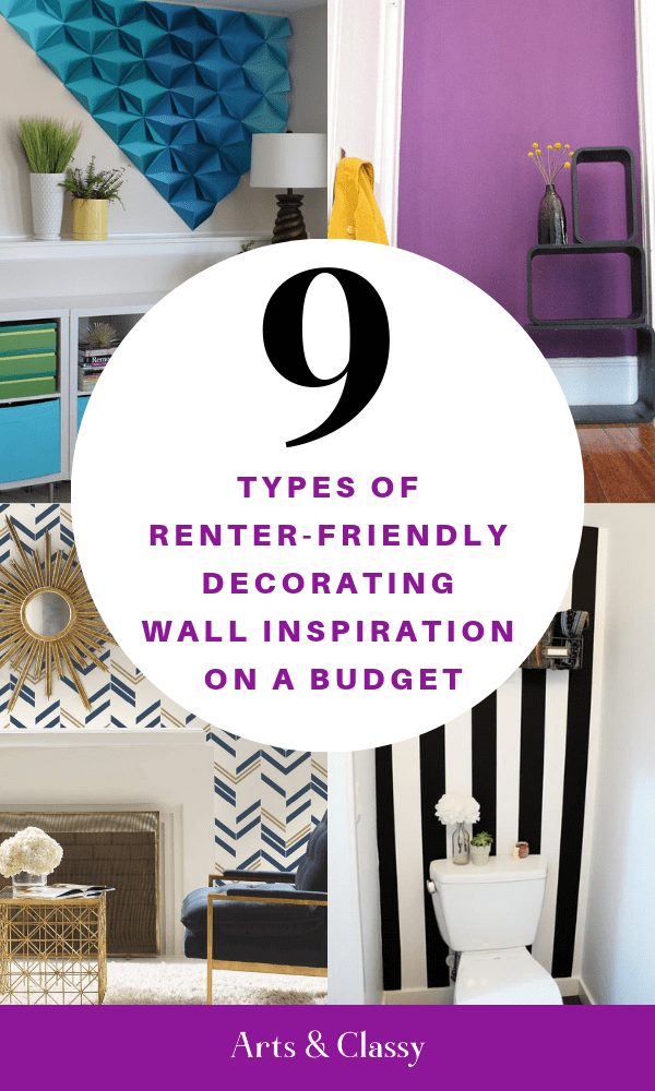 9 Types of Apartment Decorating Wall Ideas and Inspiration - These different ideas will inspire you to tackle your rental without fear of damaging the walls. #apartmentdecorating #rentaldecor #walldecorations #accentwall #temporarywallpaper #washitape