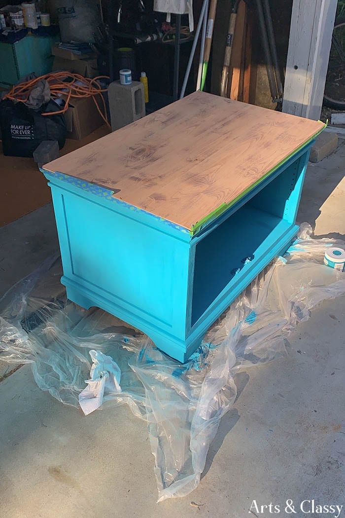 Client Project: Goodwill Find Cabinet Gets A Rustic Farmhouse Makeover #thriftstorefind #farmhousedecor #furnitureflip #mediacabinet #cabinet #chalkpaint