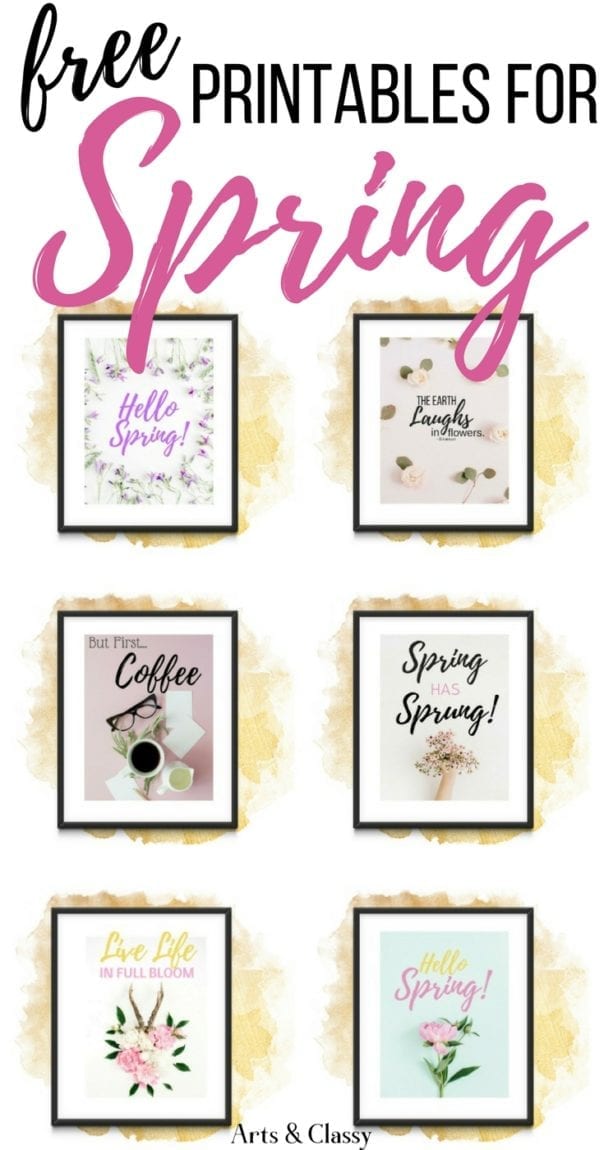 Spring Farmhouse Home Decor Accents On a Budget + Free Printables #springdecor #farmhousedecor #budgetdecor #apartmentdecor #smallspaces #apartment #printables #homeprintables