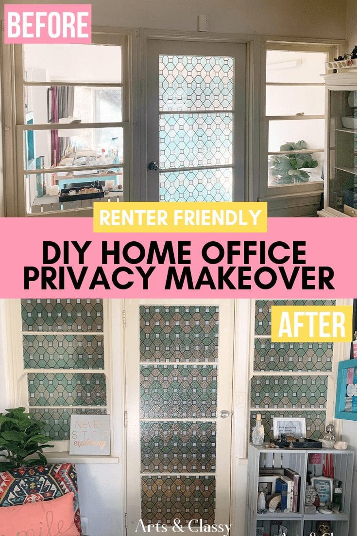 Home Office DIY Privacy Makeover [Renter-Friendly] - Home office | Home office ideas | Home office design | Home office organization | Home office decor | Home office decorating ideas | Home office decor for women | Home office decor on a budget | Home office decor ideas | Home office ideas | Home office ideas for women | Home office ideas on a budget | Home office ideas for two | Home office ideas for women small spaces #Homeoffice #homedecorideas #homedecor