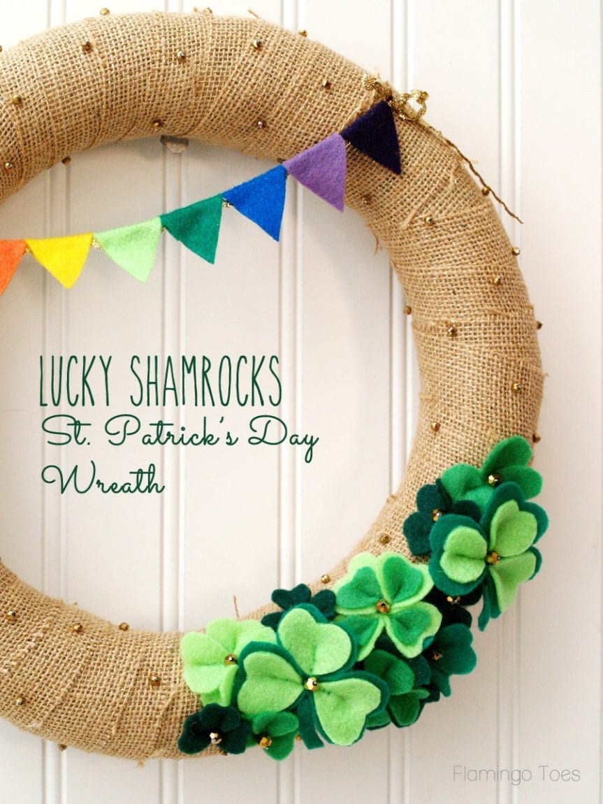 Check out these amazing St. Patricks day decor ideas for your home! You can decorate your home on even the smallest of budgets. This lucky shamrock wreath is perfect for the holiday.