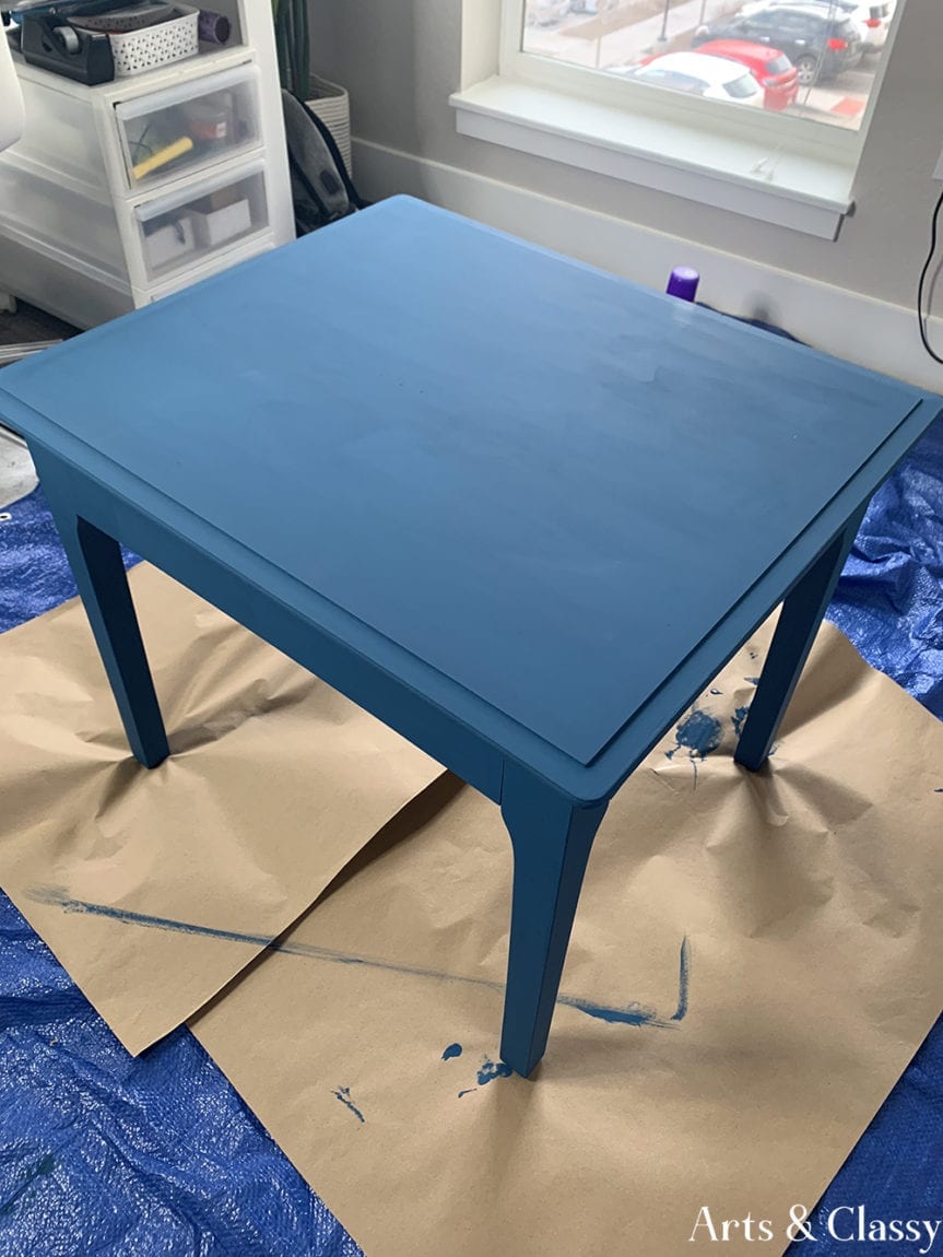 $11.99 Goodwill Find Side Table Stenciled Makeover