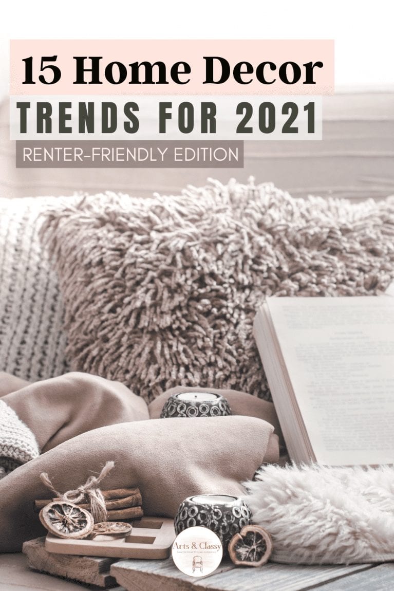15 Home Decor Trends for 2021 (Renter-Friendly Edition) #renterfriendly #homedecortrends #homedesign #2021trends