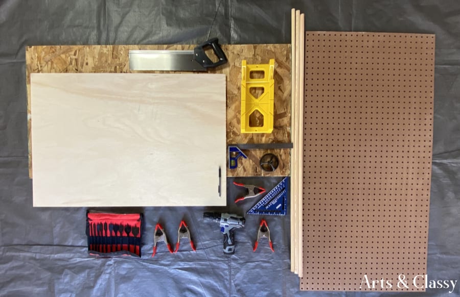 DIY Pegboard Entryway Project - Supply list