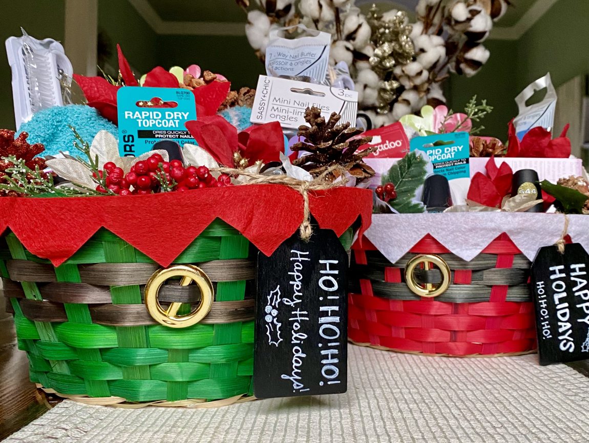 Christmas Baking Themed Gift Basket From The Dollar Tree 