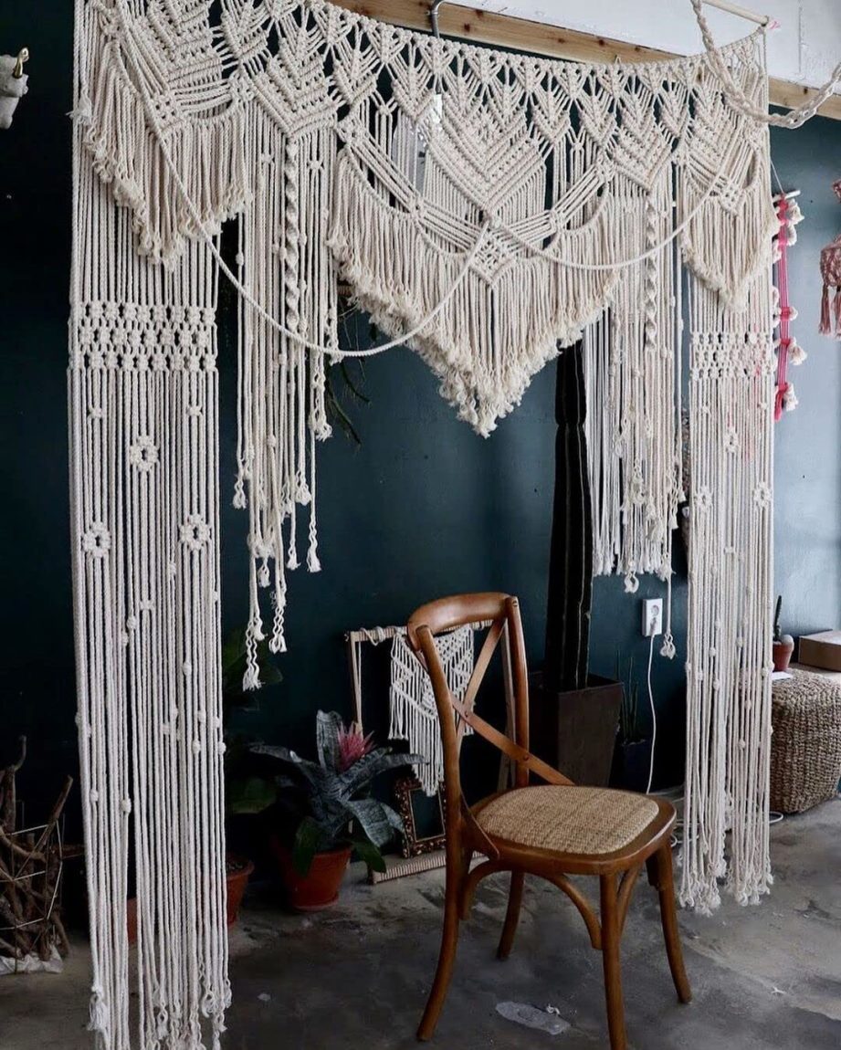 Macrame Door Hanging Room Divider - Where to Buy Large Macrame Hanging Wall Decor - Macrame hanging | Macrame planter | Macrame curtains | Macrame ideas | Macrame decor | Macrame circle | Macrame hanger | Hanging macrame | Textile inspiration | Textile art | Textile love | Textile fabric | Textile design | Woven hanging | Textile fabric