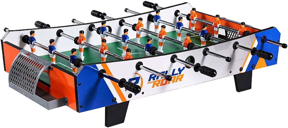 Is he a fan of foosball or just games in general? This table top foosball table would make a fun gift! A nice feature is that the ball is easy to access after it hits the goal. 