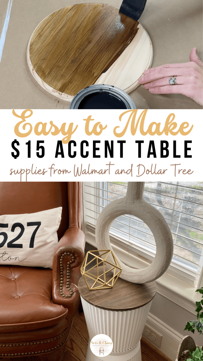 Easy $15 Round DIY Side Table Tutorial - DIY side table | DIY side table easy | DIY side table in living room | DIY side table ideas | DIY side table living room | DIY side table bedroom nightstand ideas | DIY side table easy living room