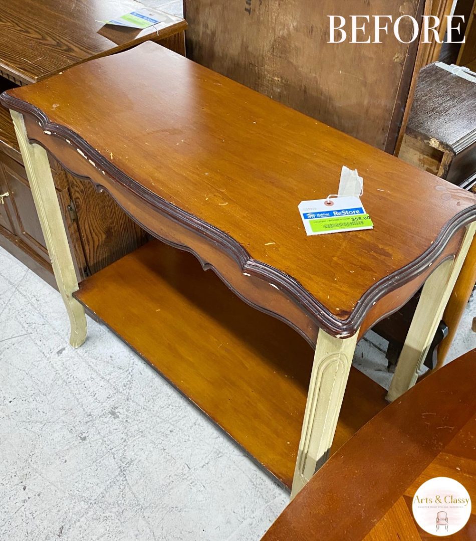 Restoring A Thrifted Farmhouse Sofa Table Makeover