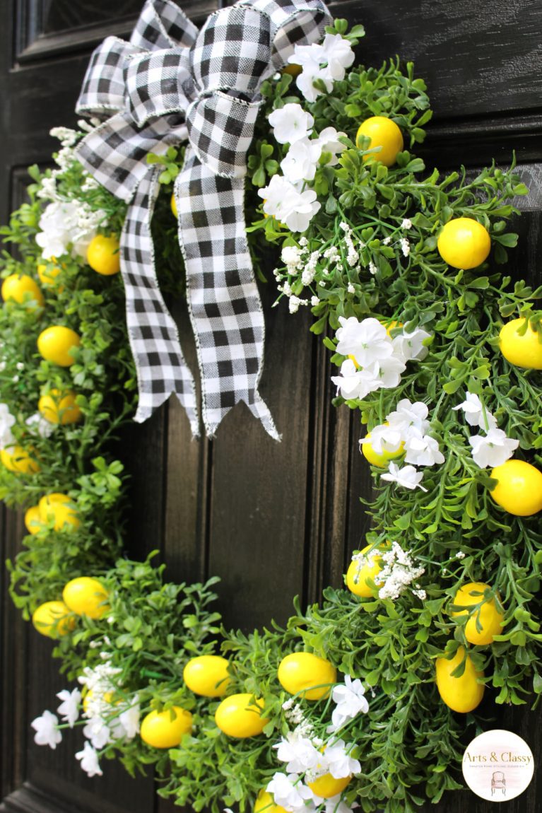 How To Make A Lemon Wreath For Front Door (Budget Friendly)