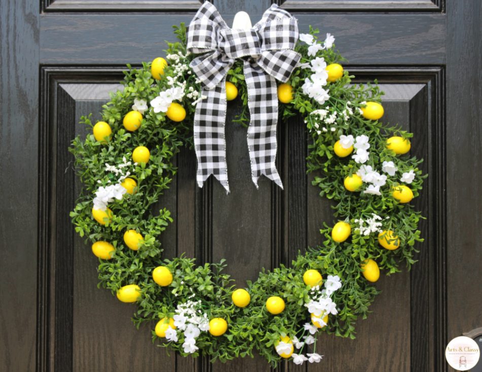 How To Make A Lemon Wreath For Front Door (Budget Friendly)