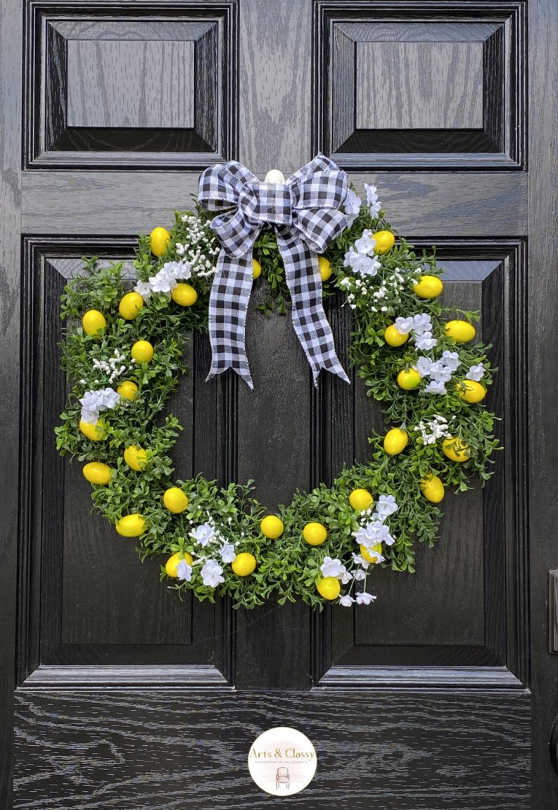 How To Make A Lemon Wreath For Front Door (Budget Friendly)