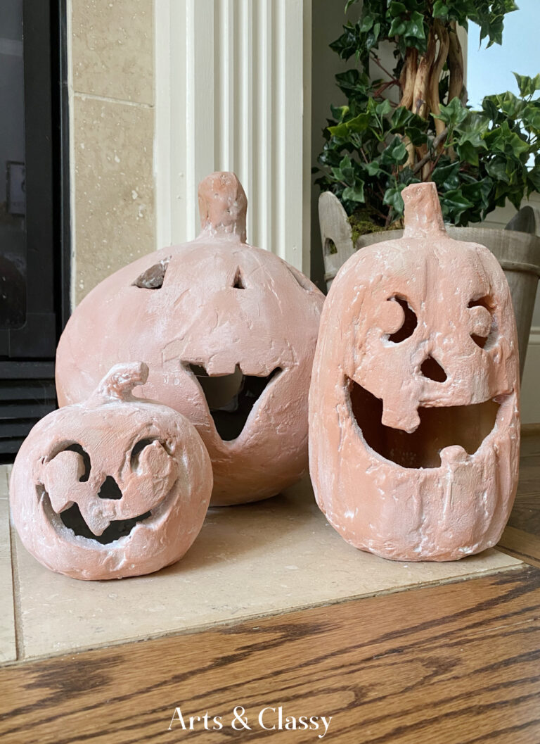 Terracotta Pottery Barn Pumpkin DIY Dupe Tutorial Arts and Classy