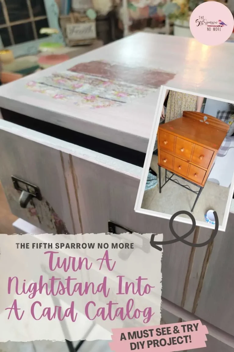 Whimsy Home Wednesdays Linky Party. - Fifth Sparrow No More - An Easy DIY To Turn A Nightstand Into A Card Catalog 