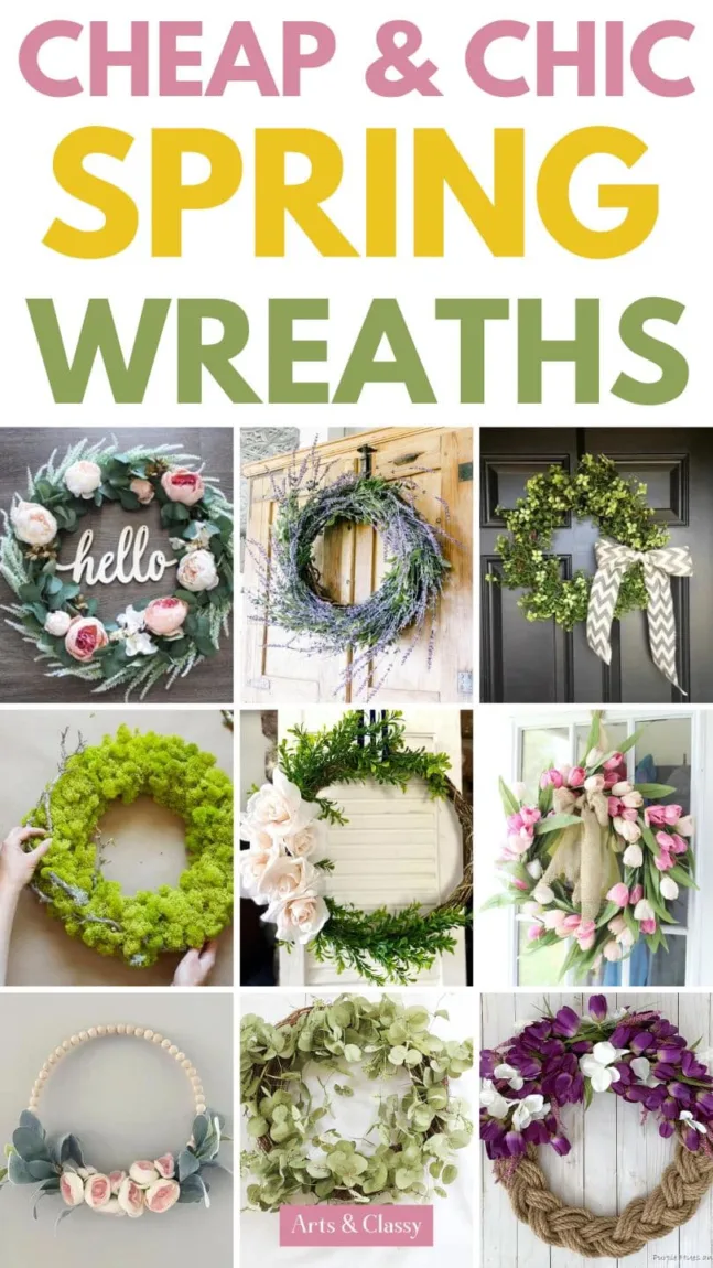 cheap and chic spring wreaths for your front door