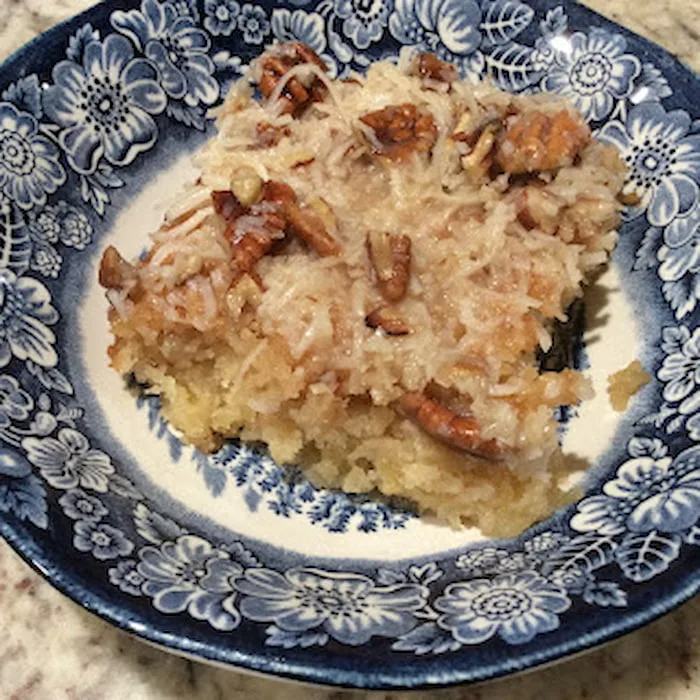 Whimsy Home Wednesday No. 20 Edition - Pineapple Coconut Pecan Poke Cake