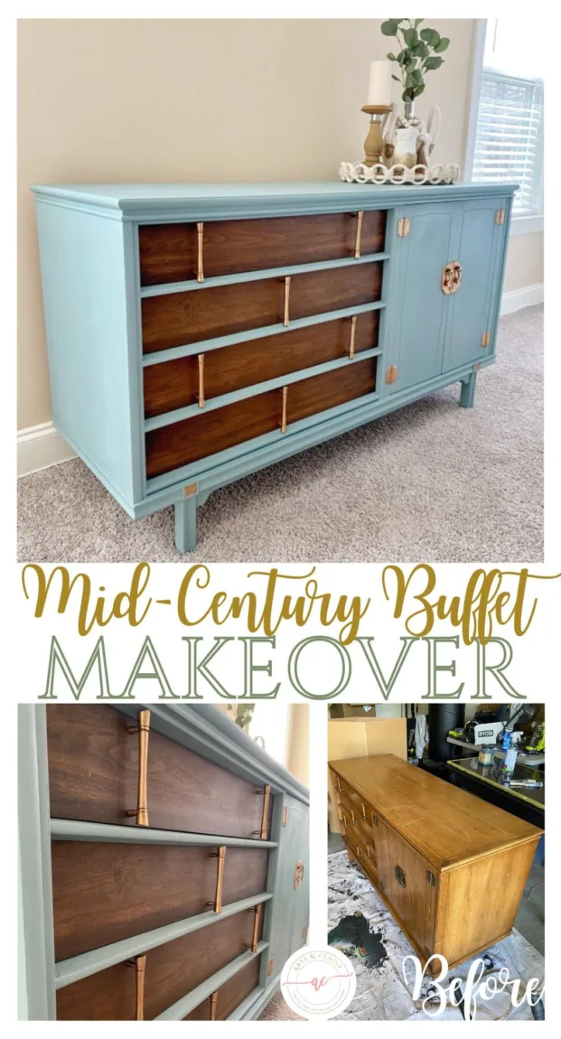 Whimsy Home Wednesday No. 20 Edition - Inherited Buffet Makeover Before and After