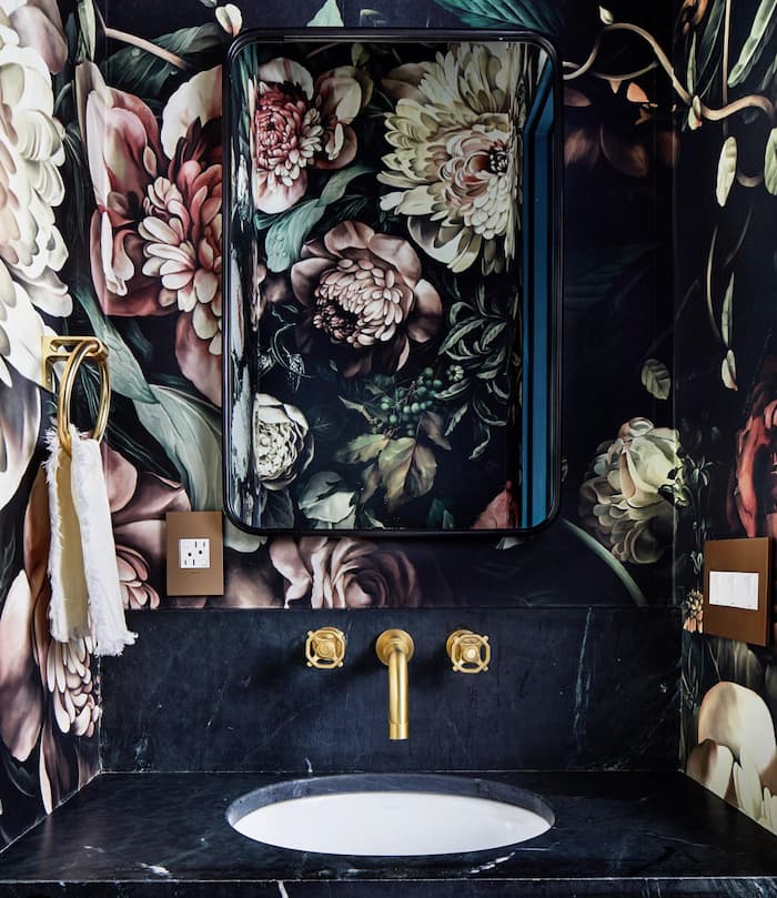 8 Essential Tips for Decorating a Navy Blue Bathroom on a Tight Budget - Add Wallpaper