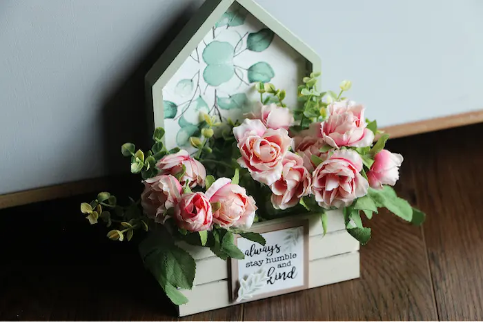 Dollar Tree Wood Crate Floral Design