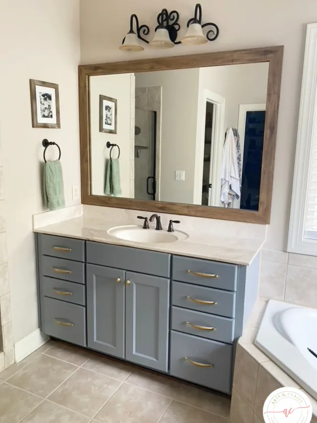 Rustic bathroom makeover after-master vanity 2-Arts and Classy