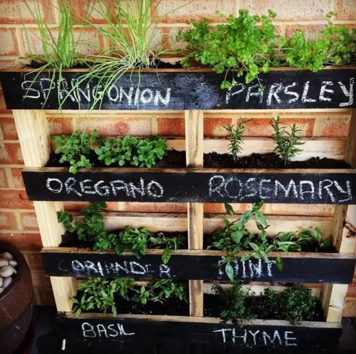 Upcycle with Style - Easy Beginner DIY Pallet Projects for Home Decor - Pallet Herb Garden
