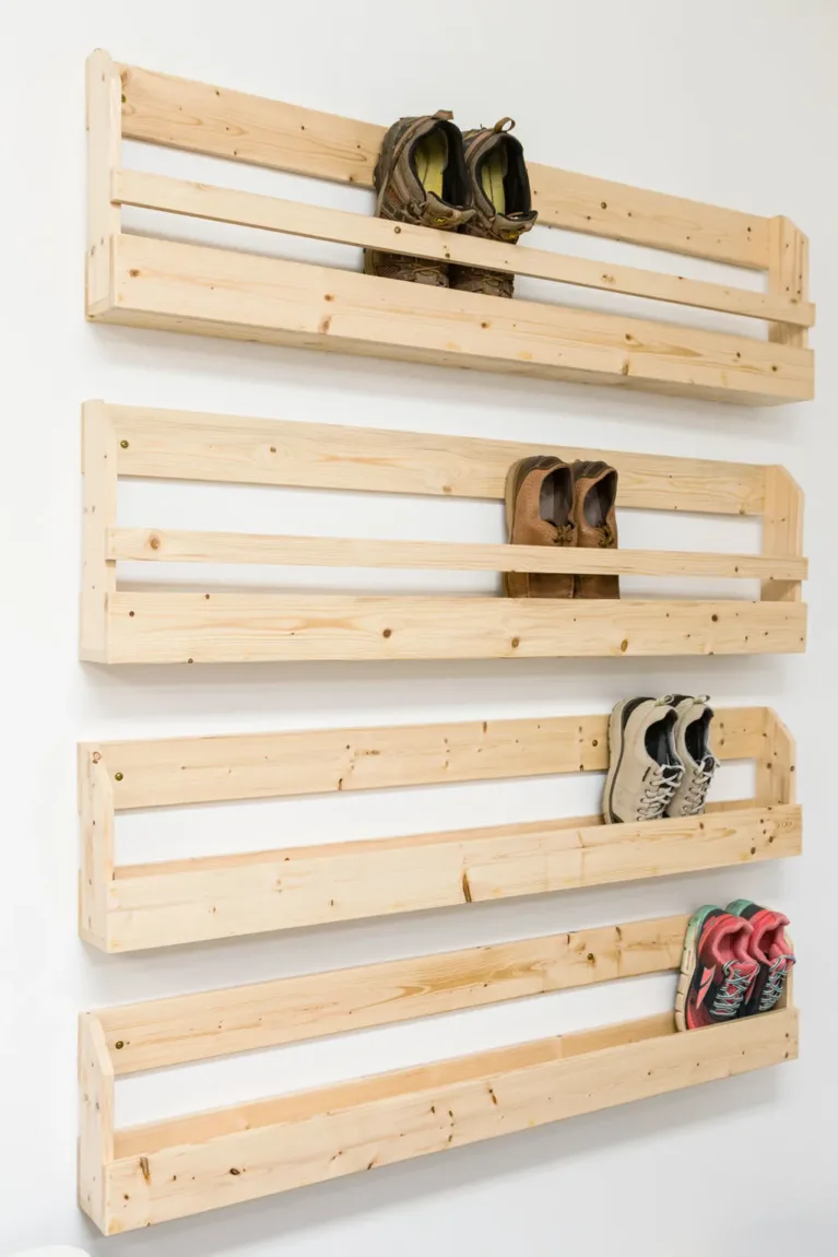 Upcycle with Style - Easy Beginner DIY Pallet Projects for Home Decor - Pallet Shoe Rack