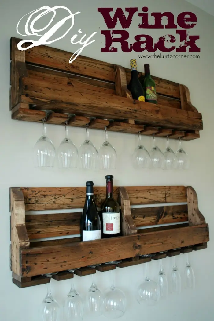Upcycle with Style - Easy Beginner DIY Pallet Projects for Home Decor - Pallet Wine Rack