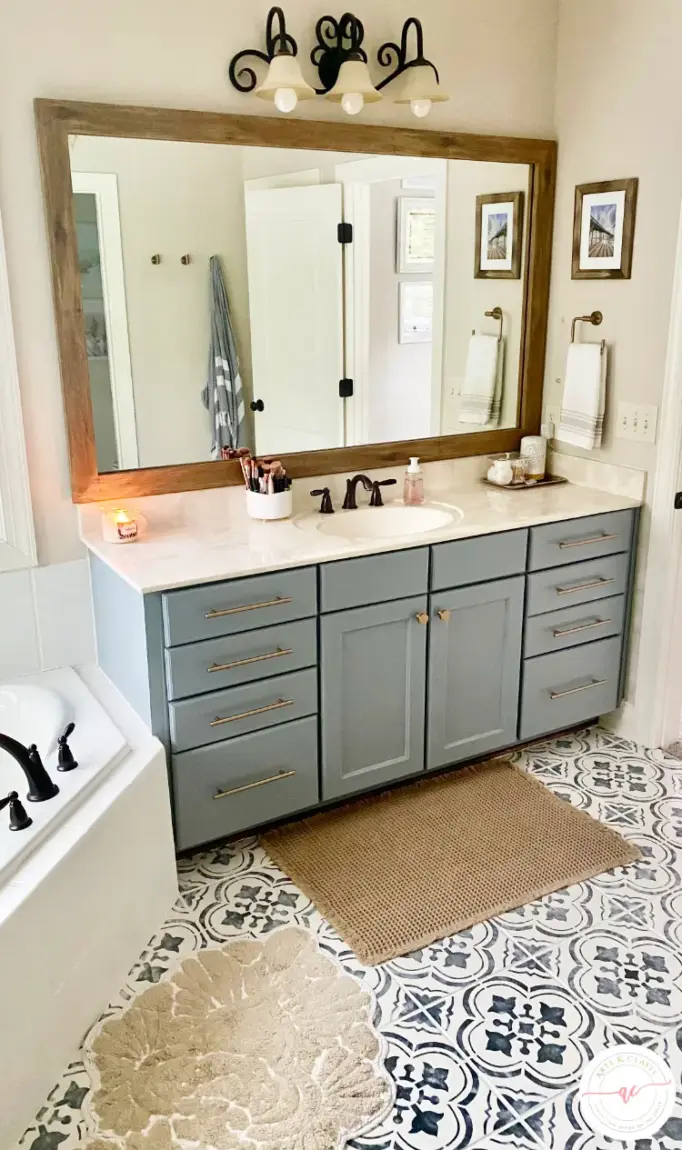 Revamp your bathroom with inspiration from painted tile floors. Get inspired for your next bathroom project.
