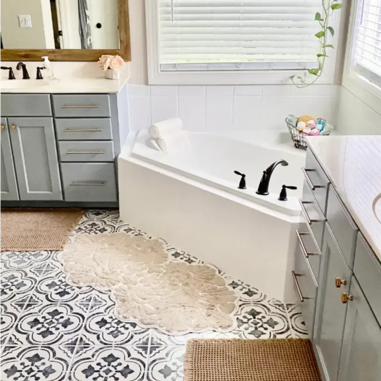 DIY Master Bathroom Makeover: How to Paint Your Tile Floors on a Budget