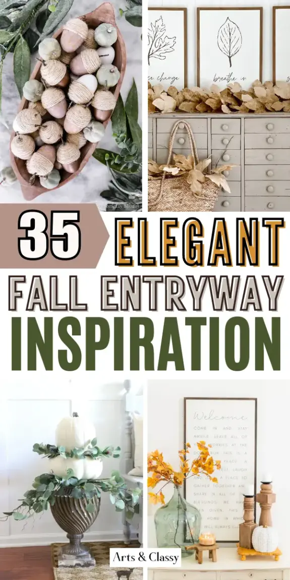 Explore 35 fall decor ideas to transform your entryway into a stunning space that greets the season with elegance.
