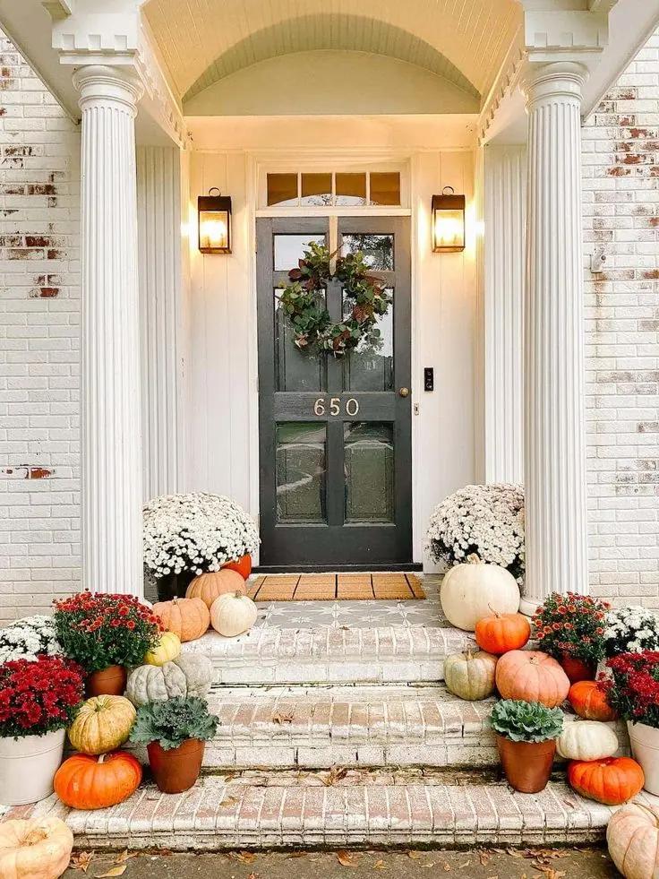 Rustic Fall Porch Decorations. Give your porch a cozy makeover with rustic fall decor.
