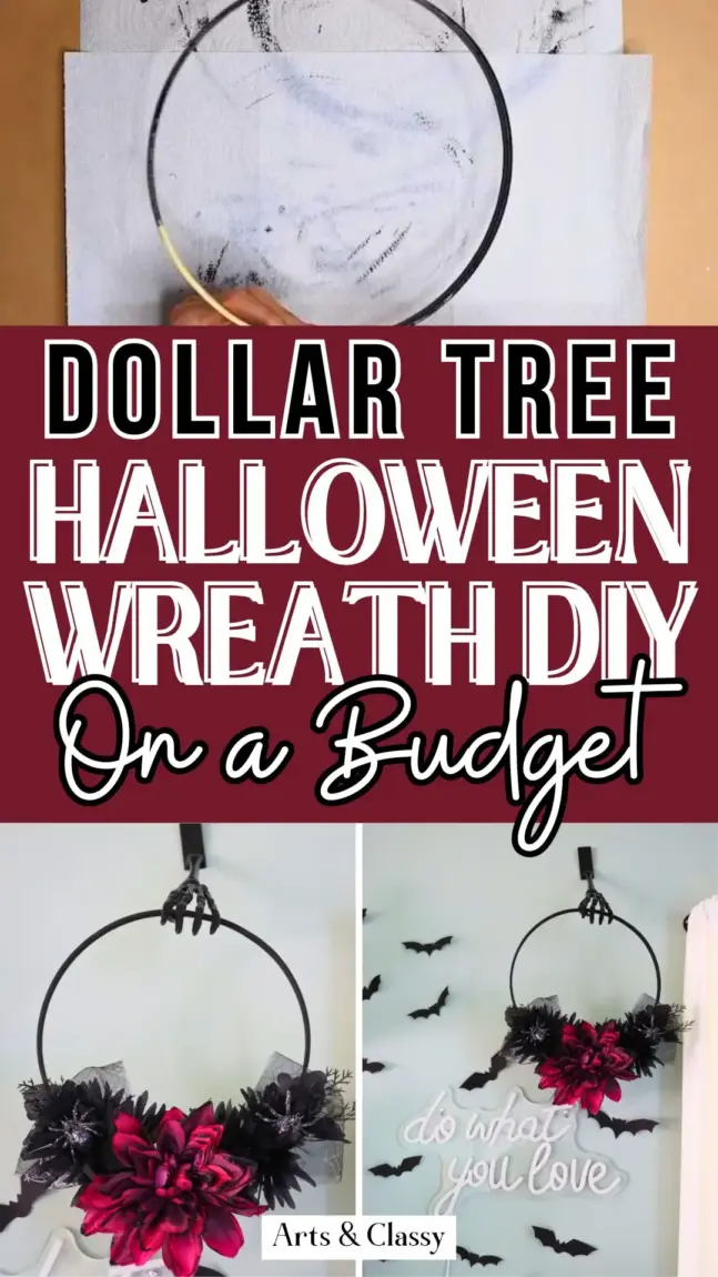 Hauntingly Creative: Unleash Your Inner DIY Spirit with a Halloween Wreath With This Dollar Tree Halloween Project On a Budget