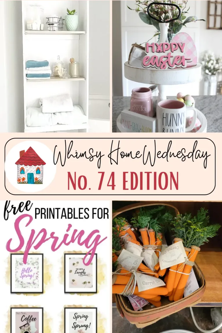 Welcome to Whimsy Home Wednesday No. 74, where the beauty of spring and the joy of Easter come together to inspire creativity and warmth! As we step into the blossoming season of spring, our hearts are filled with anticipation for the delights of Easter celebrations. 