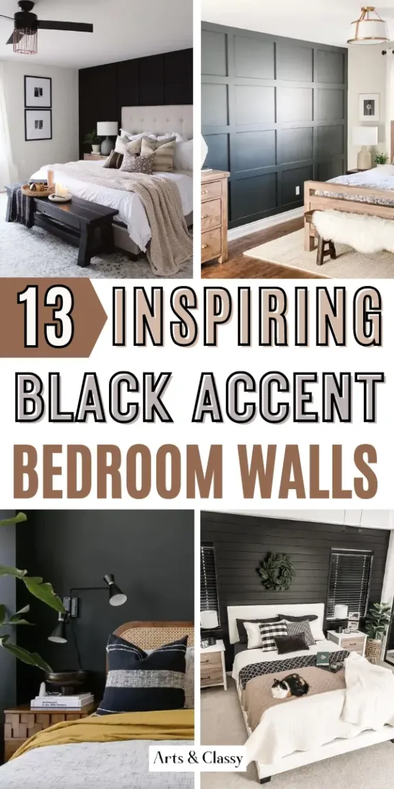 Timeless Beauty: Black Accent Wall Bedroom Inspiration	
