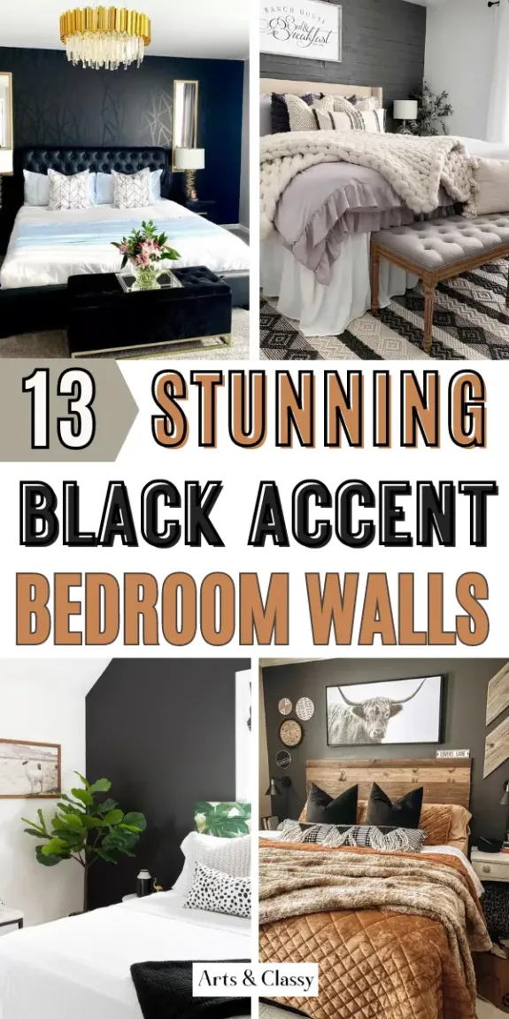 Black Accent Wall Bedroom Decor Ideas	